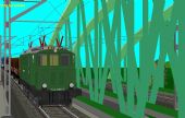 Rakúska lokomotíva radu 144 na moste