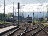 E 499.047 s historickým vlakom vchádzajú do železničnej stanice Vrútky, © Radovan Plevko