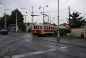 25.08.2013 - Praha-Voznovna Střešovice: historická tramvaj vyjíždí z vozovny © Radek Hořínek