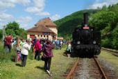 Parný vlak počas pobytu v stanici Kozelník, 10.05.2014, © Kamil Korecz