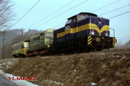 12.02.2001 - na trati: 6004 (LEW 16539/1979) ACTS se 720.574-3 a vozem Baafx pro Viamont cestou do Šumperka © Pavel Stejskal