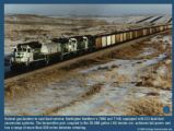 BN7890+BN7149, Burlington Northern Railroad. Obe dual-fuel LNG+nafta lokomotívy + ďalšie dve naftové spoločnosti BN ťahajúce vlak s uhlím. © Energy Conversions Inc.