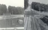 Zdvojkoľajnenie trate smerom k Prístavnému mostu. 7.6.1995 a 13.6.1996.