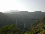 Pohľad na most ponad Malu rijeku po jeho prekonaní, výška 198 m nad korytom rieky, 1.8.2005