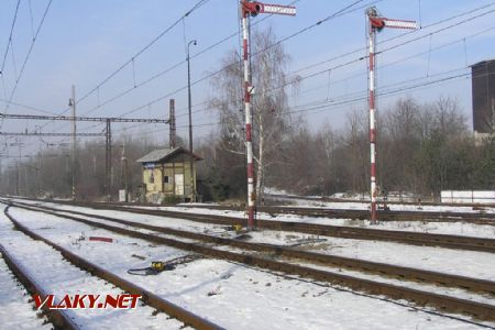 Odchodvé mechanické návestidlá su ovládané zo stavadla č.2, 1.2.2006, Říčany, © Ing. Martin Filo