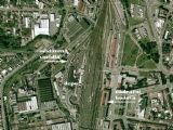Letecký snímek královéhradeckého hlavního nádraží s depem (www.mapy.cz)