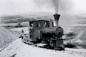 Parní lokomotiva „Milada“ na stavební úzkorozchodné trati. Foto: archiv LD Veselí n. M.