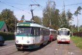 22.09.2007 - Liberec, Lidové sady: dvojice vozů T3M (č. 56 + 51)  a historický autobus ŠM 11 č. 2834 na konečné © Václav Vyskočil