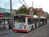 Esslingen-  trolejbus Van Hool AG 300T číslo 210 SWE čeká na odjezd linky 118 od nádraží v Esslingenu. 03.09.2007© Ing. Jan Přikryl