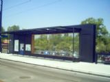 Zürich- typizovaný přístřešek nejnovějšího tramvajového úseku Messe- Auzelg. 07.05.2008 © Ing. Jan Přikryl