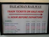 23.06.2008 - Isle of Man, Douglas: Železničná stanica parnej železnice, cenník © Miket