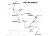 12.7.2008 Čiastočná mapka Jungfrau regionu. Tu jazdia'' SBB-CFF, BLS, ZB, BOB, SPB, WAB a JB © Tomáš Votava