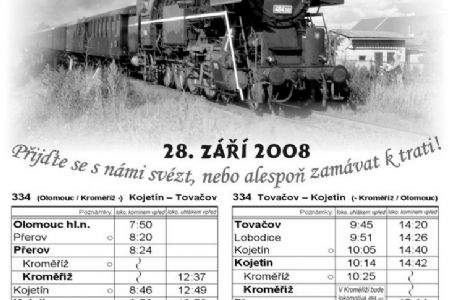 28.10.2008 - Tovačov: Letáček o konání jízd dostali do schránek obyvatelé Kojetína, Tovačova a všech obcí při trati © Rosťa Kolmačka