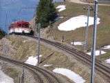 8.5.2008 - Rigi - najstaršia zubačka v Európe, súbežný úsek trate ''červenej'' a ''modrej'' zubačky © František Halčák