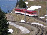 8.5.2008 - Rigi - najstaršia zubačka v Európe, súbežný úsek trate ''červenej'' a ''modrej'' zubačky © František Halčák