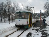 25.02.2009 - Proseč n.N.: dvojice vozů č. 22 (T3P-LF) + 20 (T3P Var CB3) na zastávce Proseč n.N. škola © PhDr. Zbyněk Zlinský