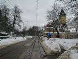 25.02.2009 - Liberec: splítka na konečné zastávce linek 1, 2 a 3 Lidové sady od smyčky © PhDr. Zbyněk Zlinský