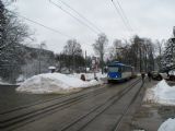 25.02.2009 - Liberec: dvojice vozů č. 81 (T3M) + 79 (T3M) na lince 3 přijíždí ke konečné Lidové sady © PhDr. Zbyněk Zlinský