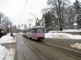 25.02.2009 - Liberec: dvojice vozů č. 81 (T3M) + 79 (T3M) na lince 3 odjíždí na smyčku konečné Lidové sady © PhDr. Zbyněk Zlinský