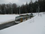 25.02.2009 - Liberec: dvojice vozů č. 70 (T3M) + 67 (T3M) na smyčce konečné linky 3 Horní Hanychov © PhDr. Zbyněk Zlinský