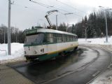 25.02.2009 - Liberec: dvojice vozů č. 70 (T3M) + 67 (T3M) vyjíždí ze smyčky konečné linky 3 Horní Hanychov © PhDr. Zbyněk Zlinský