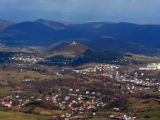 Pohľad na Banskú Štiavnicu zo Sitna, najvyššieho vrchu Štiavnických vrchov