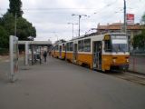 Tramvajová souprava typu T5CP BKV z počátku 80. let čeká na odjezd linky 14 z konečné Lehel tér. 2.5.2009 © Jan Přikryl