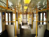 Interiér soupravy metra typu A3 s polepenými okny. 3.5.2009 © Jan Přikryl