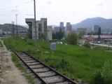 Rozstřílené stavědlo sarajevského nádraží upomíná na válku v 90. letech. 6.5.2009 © Aleš Svoboda