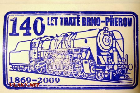 03.10.2009 - Výroční razítko 140 let tratě Brno - Přerov 1869 - 2009 © Stanislav Plachý