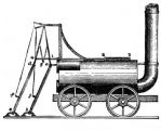 Bruttonov rušeň „TRAVELLER“ z roku 1813 s netradičným pohonom nohami. (Zdroj: en.wikipedia.org/wiki/Steam_Horse_locomotive).