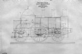 Rušeň No. 100 „APOLLO“ s usporiadaním pojazdu 1A1 „Patentee“, vyrobený v roku 1838 vo Vulcan Foundry pre železnicu Great Western Railway. (Zdroj: www.enuii.org).