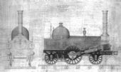 Rušeň No. 176 „ROUEN“ s usporiadaním pojazdu 1A1 „Patentee“, vyrobený v roku 1842 vo Vulcan Foundry pre železnicu Rouen Railway. Za povšimnutie stojí zaujímavý spôsob pohonu osi.