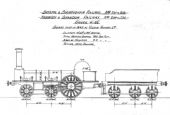 Výkres rušňov No. 231-236 a No. 234-236 s usporiadaním pojazdu 2A, vyrobených v roku 1845vo Vulcan Foundry pre Bristol &Birmingham Railway a pre Norwich & Brandon Railway.
