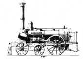 Parný rušeň „CINCINATTI“ s usporiadaním pojazdu 2´A, vyrobený v roku 1835 Charlesom Tayleurom pre South Carolina Railroad Company. (Zdroj: www.enuii.org).