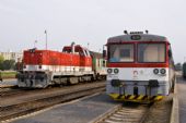 736 103 a 913 007 čakajú na výkony v Prievidzi, 13.9.2009, Prievidza, © Bc. Martin Horňák