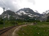 Těleso Berninabahn vysoko nad stanicí Alp Grüm. 5.7.2009 © Rastislav Štangl