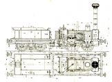Typový výkres rušňa „AUSTRIA“ z roku 1837 s pojazdom 1A typu „Planet“, zhodného s rušňom „MORAVIA“. (Zbierka autor).