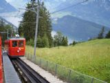 jeden z původních vlaků Pilatusbahn ve výhybně Aemsigen. 12.7.2009 © Jan Přikryl