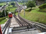 Posuvná výhybka nad dolní stanicí Pilatusbahn Alpnachstad. 12.7.2009 © Jan Přikryl