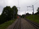 Trať a zástavba pod stanicí Rigi-Kaltbad na trati z Vitznau na Rigi. 12.7.2009 © Jan Přikryl