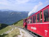 7.9.2009 Schafbergbahn mezi stanicemi Schafbergalp a vrchlovou stanicí Schafbergspitz © Aleš Svoboda