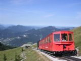 7.9.2009 Schafbergbahn mezi stanicemi Schafbergalp a vrchlovou stanicí Schafbergspitz © Aleš Svoboda