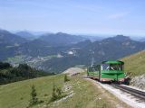 7.9.2009 Schafbergbahn mezi stanicemi Schafbergalp a vrchlovou stanicí Schafbergspitz © Aleš Svoboda