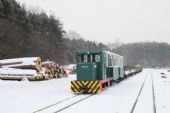 16.02.2010 - Náš vlak s připojenými vozy na klády v nákladišti Zajda © Jan Guzik