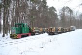 16.02.2010 - Lokomotiva C50-408 nastupuje na soupravu se dřevem © Jan Guzik