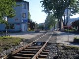 Železničné priecestie č. 1 po rekonštrukcii - pohľad na trať smerom do Makova, 6.6.2010, © Ing. Ján PALUCH