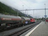 31.05.2010 – Disentis/Mustér: nákladný vlak spoločnosti RhB v stanici Disentis/Mustér pripravený na odchod do Chura © Ivan Schuller