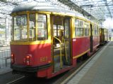 Varšava: souprava půlstoletých tramvají typu Konstal 13N čeká na konečné stanici Młociny. 12.8.2010 © Jan Přikryl