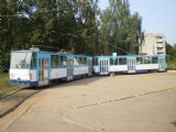 Riga: souprava tramvají typu T6B5 právě přijela na konečnou Jugla. 16.8.2010 © Jan Přikryl